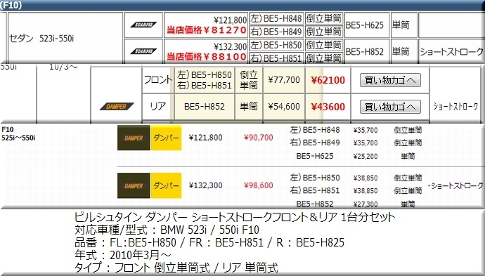 ビルシュタイン B8 SPRINT ダンパー: 前倒しで行こうよ